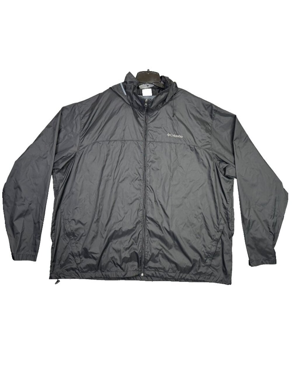 Columbia Glennaker Lake Rain Jacket Mens 4XT Black Nylon Packable Hooded 4X Tall